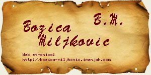Božica Miljković vizit kartica